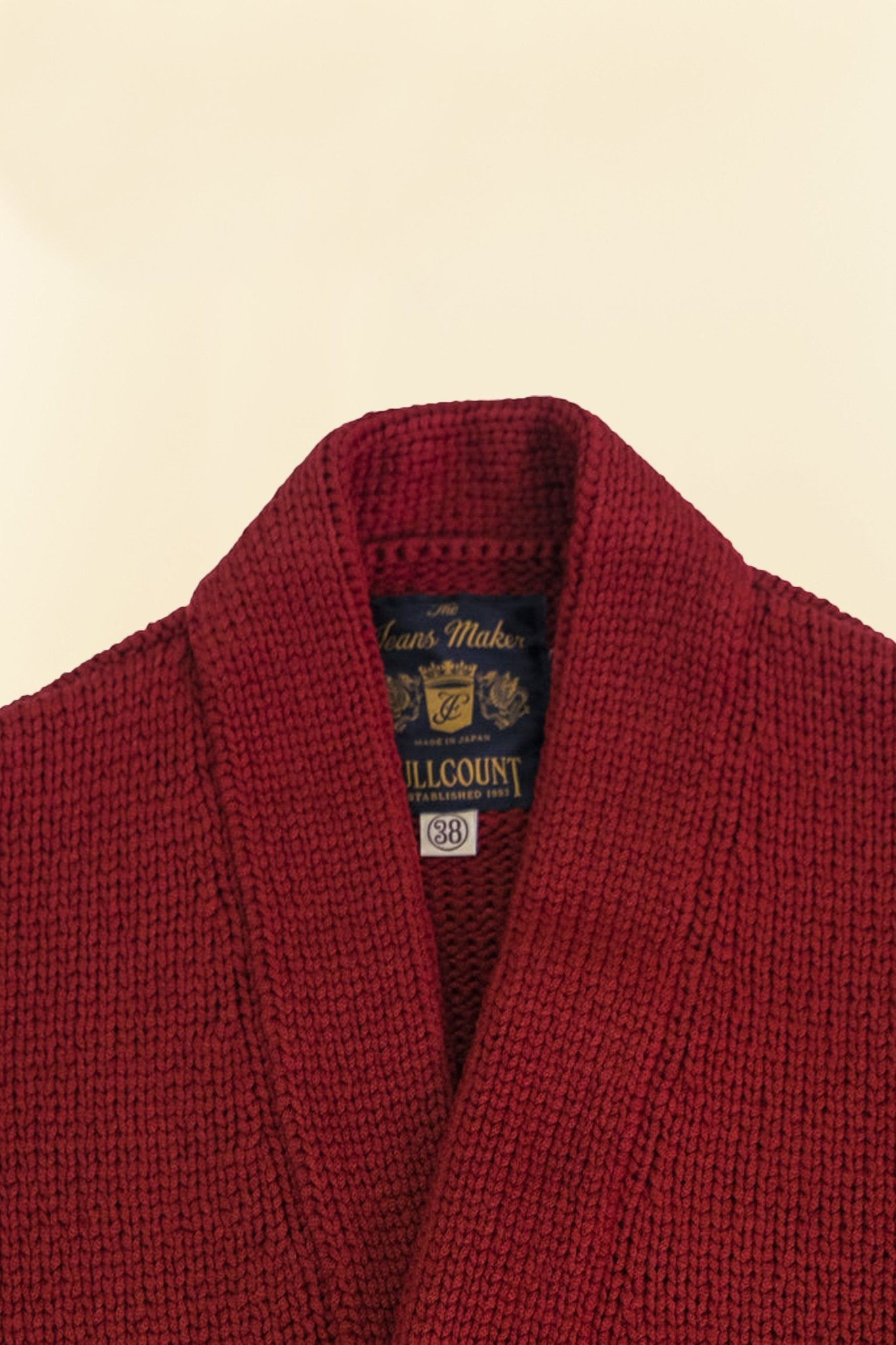 Fullcount Husk Wool Letterman Cardigan - Burgundy -Fullcount - URAHARA