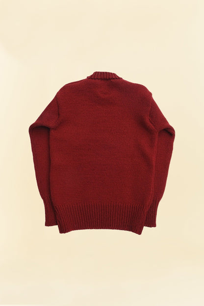 Fullcount Husk Wool Letterman School Sweater - Burgundy -Fullcount - URAHARA