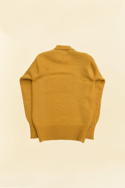 Fullcount Husk Wool Letterman School Sweater - Mustard -Fullcount - URAHARA