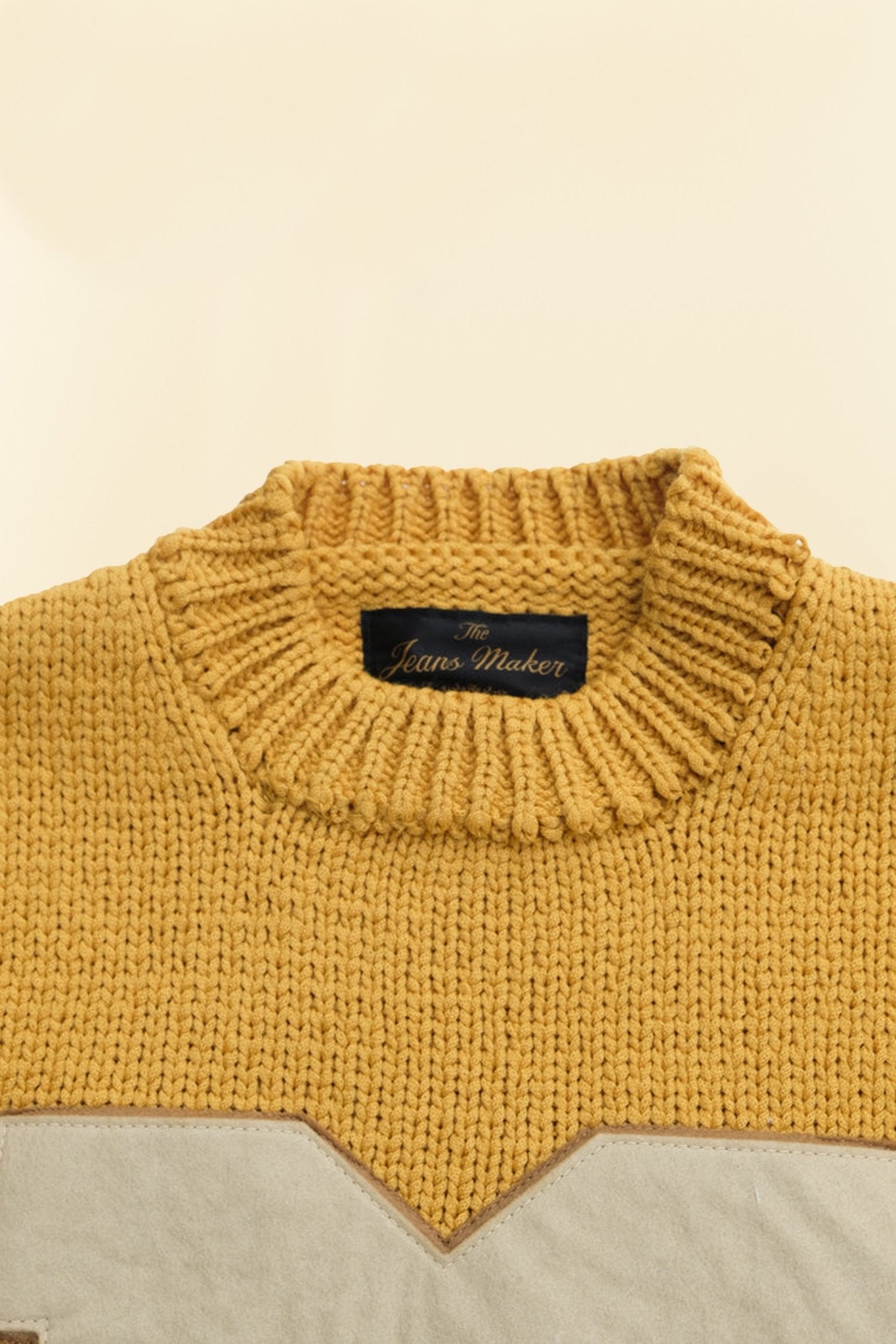 Fullcount Husk Wool Letterman School Sweater - Mustard -Fullcount - URAHARA