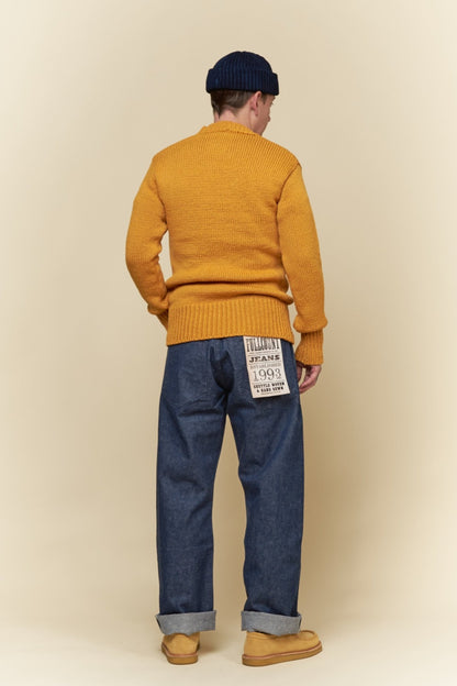 Fullcount Husk Wool Letterman School Sweater - Mustard -Fullcount - URAHARA