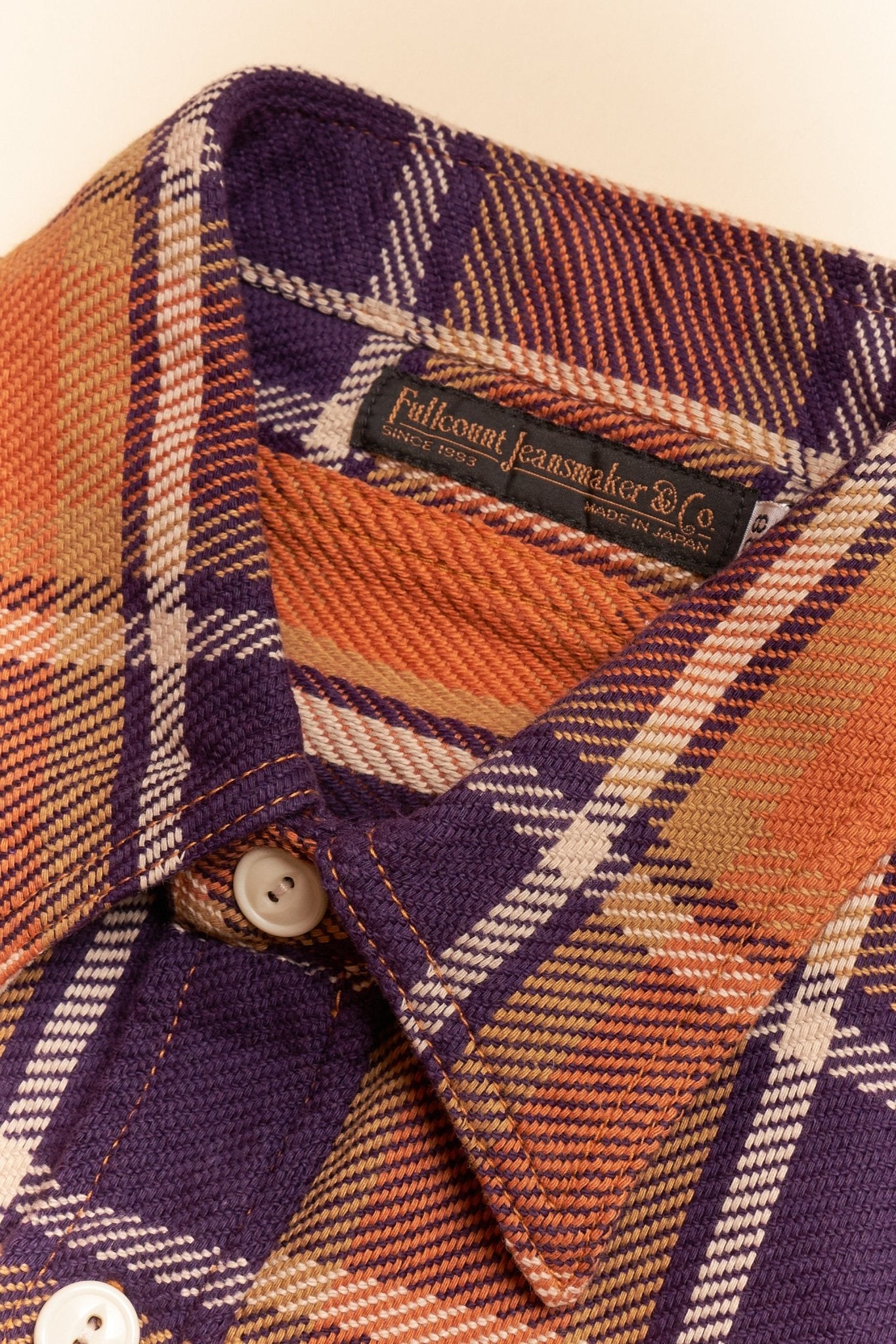 Fullcount Original Check Cotton Flannel Shirt - Dull Orange -Fullcount - URAHARA