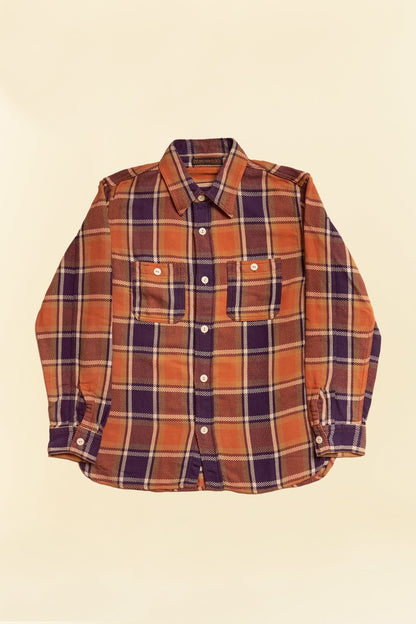 Fullcount Original Check Cotton Flannel Shirt - Dull Orange -Fullcount - URAHARA