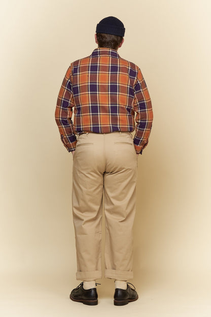 Fullcount Original Check Cotton Flannel Shirt - Dull Orange -Fullcount - URAHARA