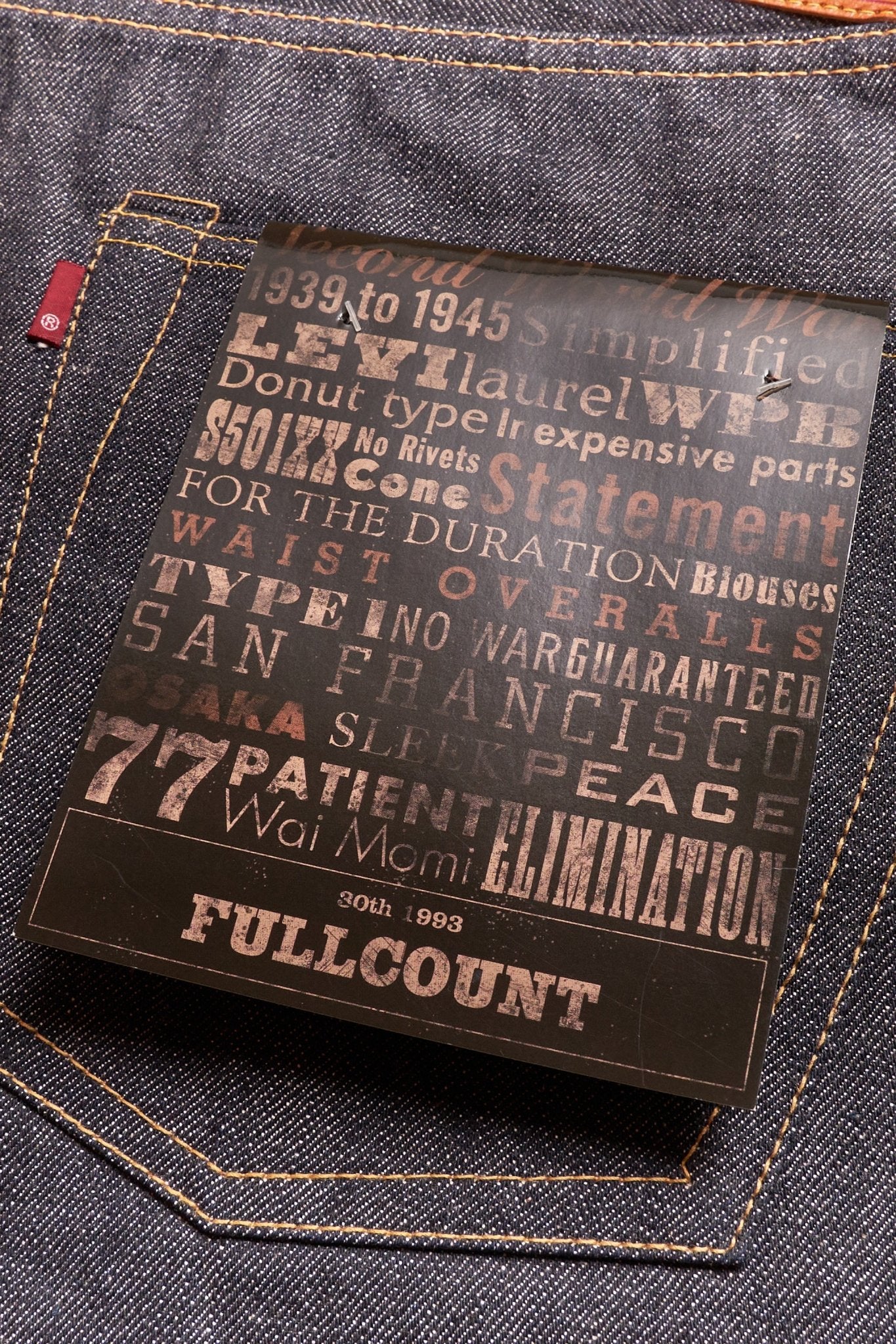 Fullcount S0105xx WW2 Wide Selvedge Denim (30th Anniversary Model) - 14.4oz -Fullcount - URAHARA