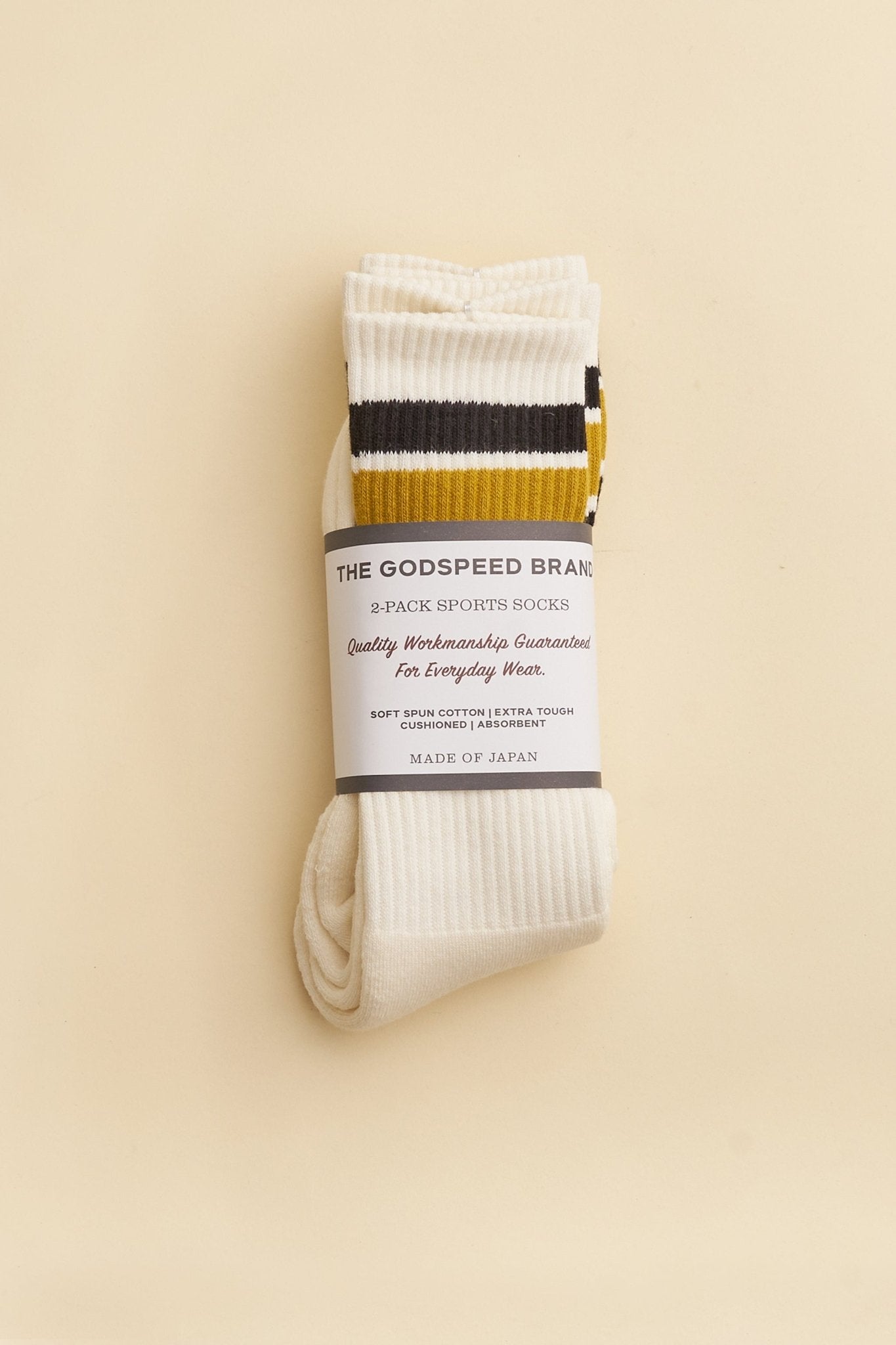 Godspeed 2-Pack Sports Socks - Mustard -Godspeed - URAHARA