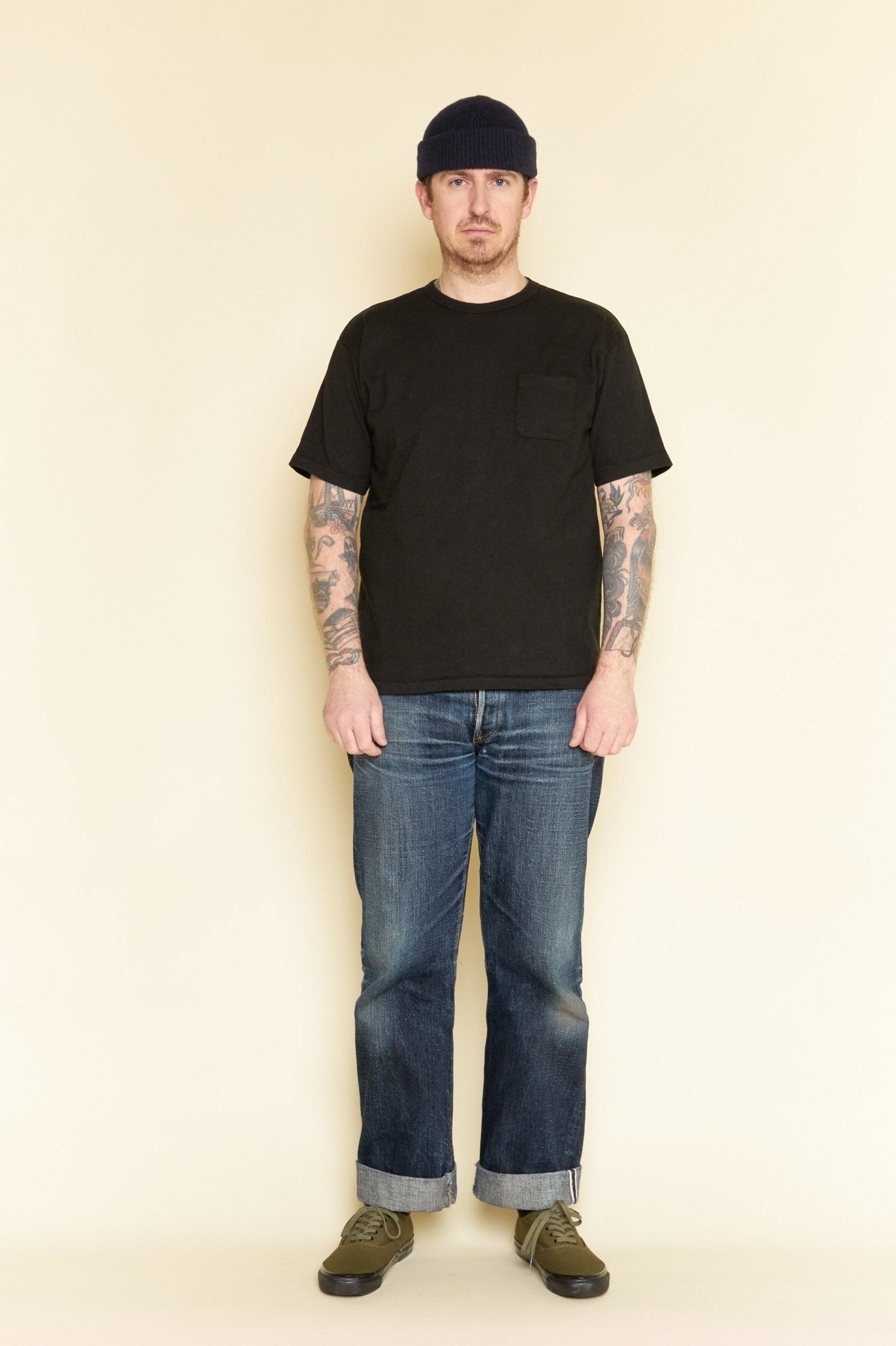 Godspeed Heavyweight Tsuriami 10oz Loopwheel Pocket T-Shirt - Black -Godspeed - URAHARA