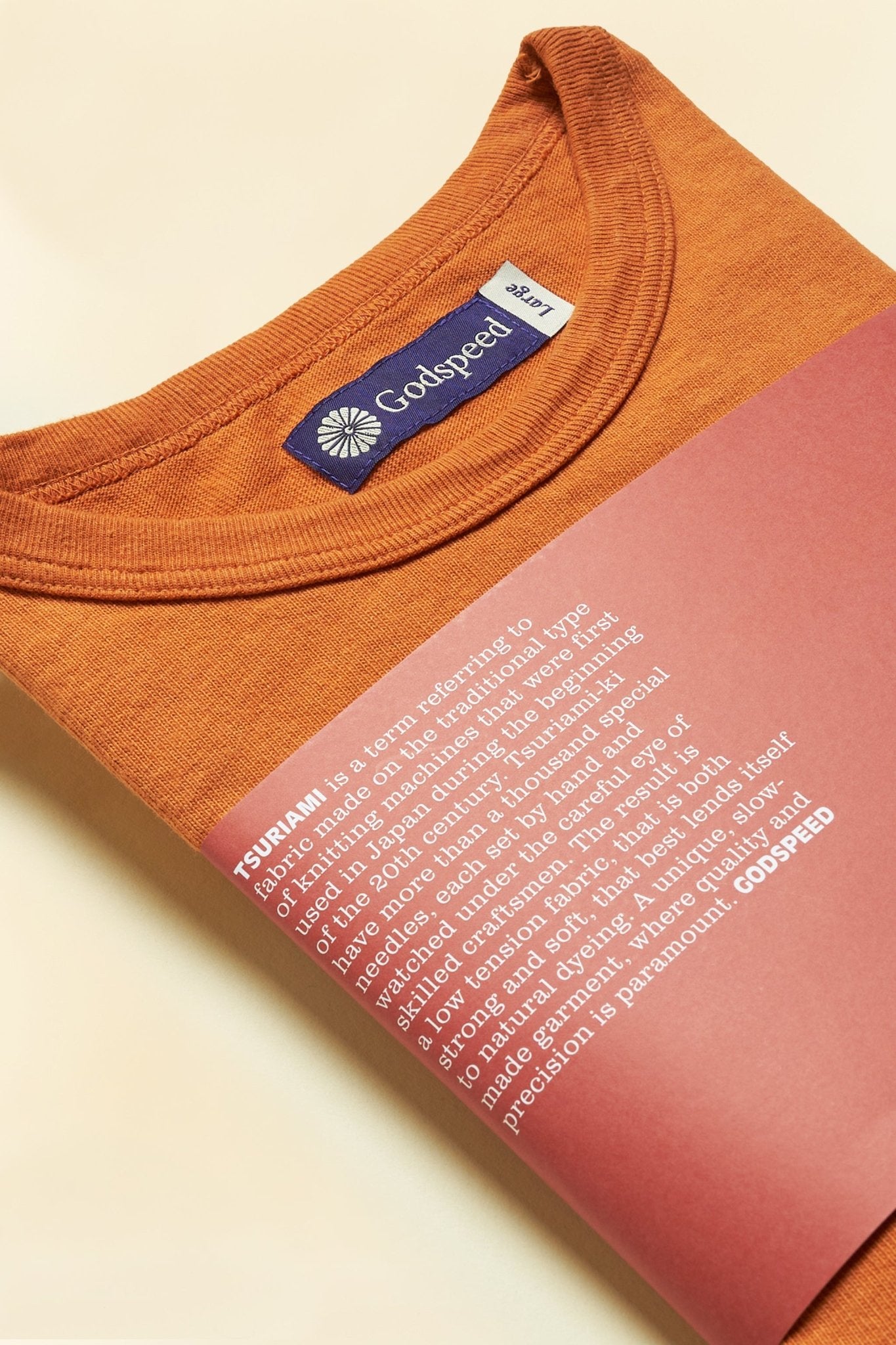 Godspeed Heavyweight Tsuriami 10oz Loopwheel Pocket T-Shirt - Orange -Godspeed - URAHARA