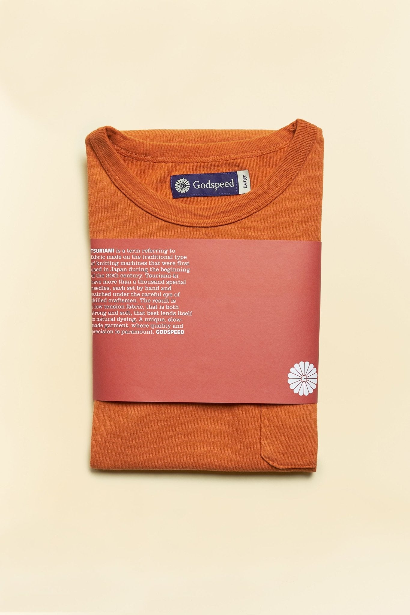 Godspeed Heavyweight Tsuriami 10oz Loopwheel Pocket T-Shirt - Orange -Godspeed - URAHARA