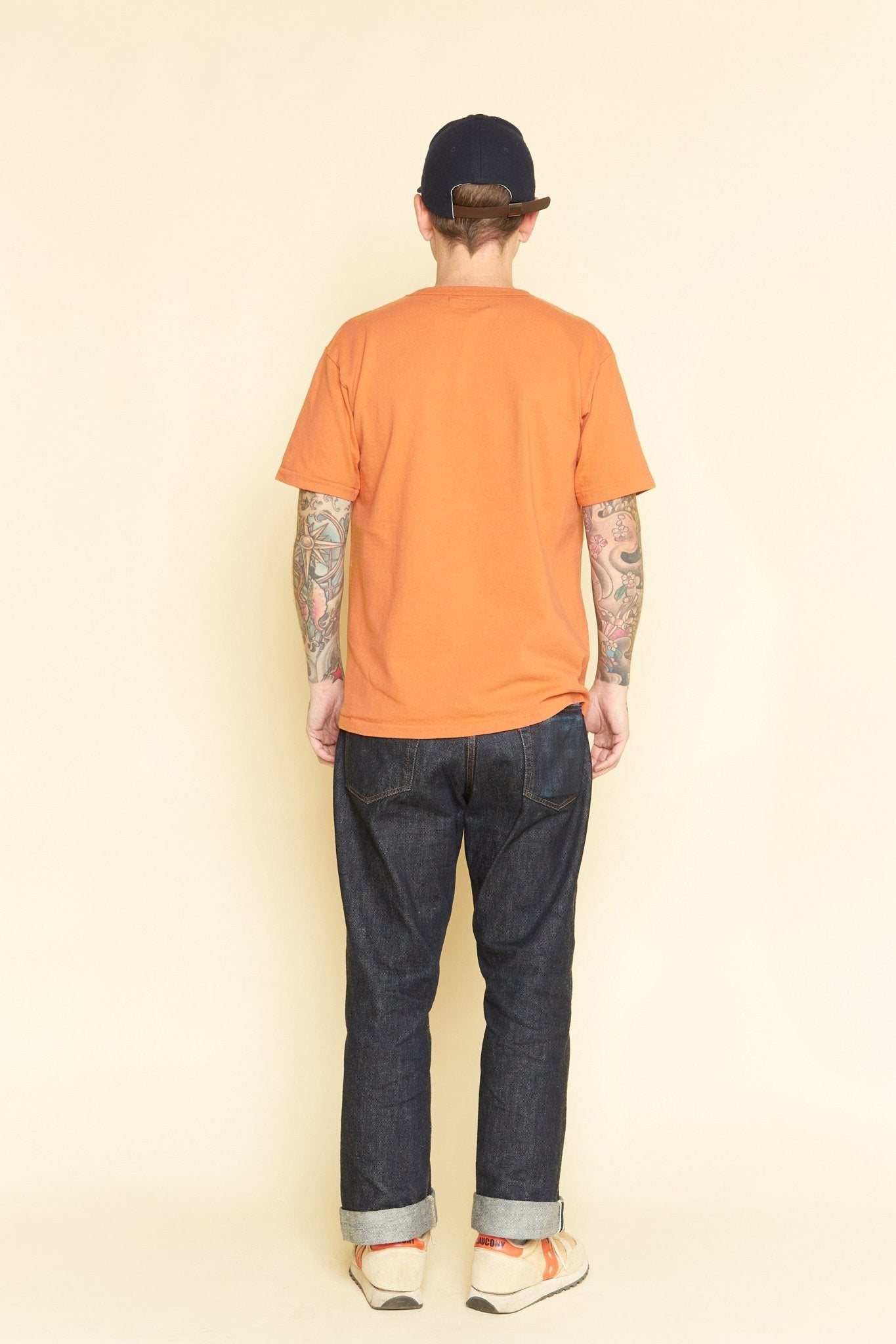 Godspeed Heavyweight Tsuriami 10oz Loopwheel Pocket T-Shirt - Orange -Godspeed - URAHARA