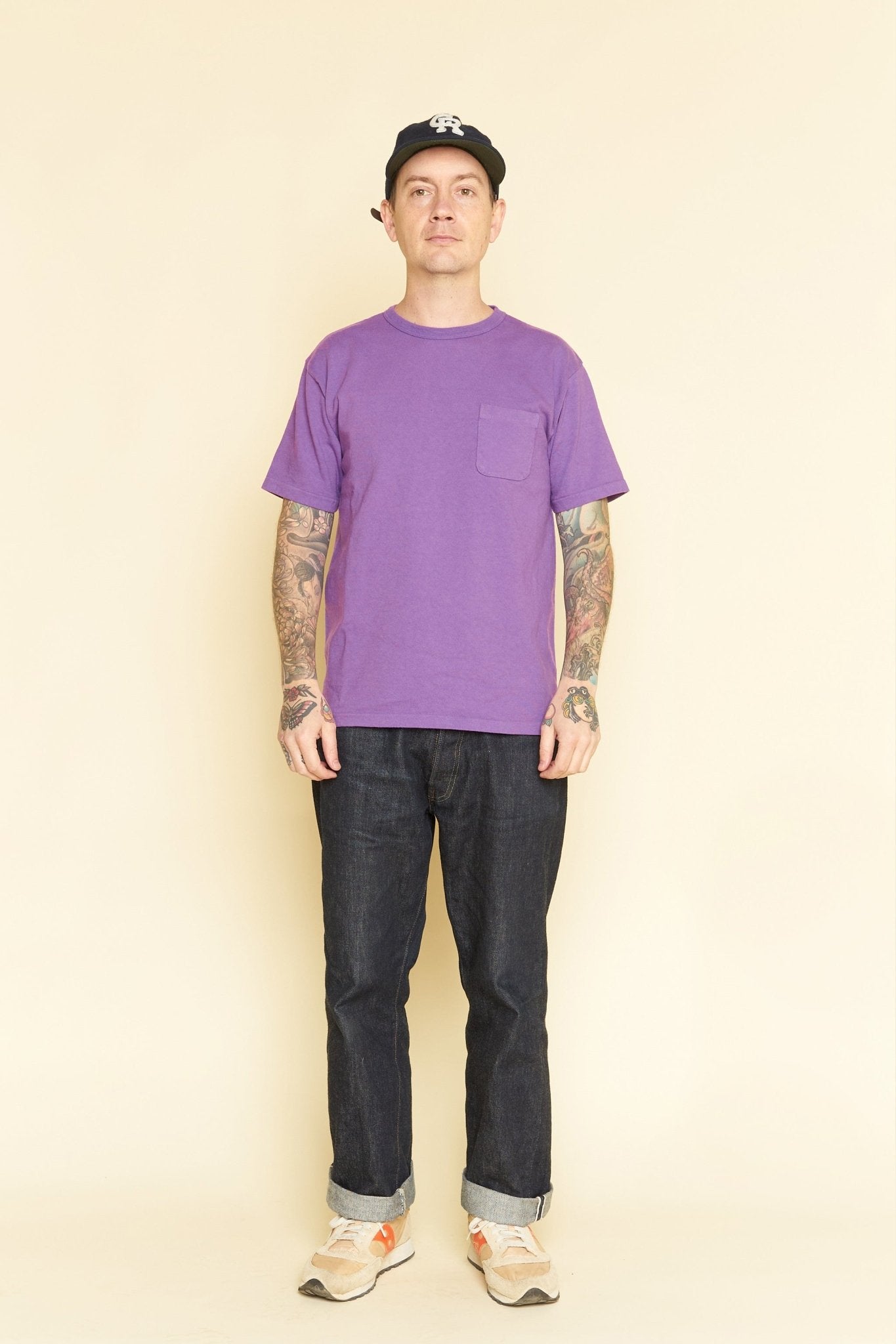 Godspeed Heavyweight Tsuriami 10oz Loopwheel Pocket T-Shirt - Purple -Godspeed - URAHARA