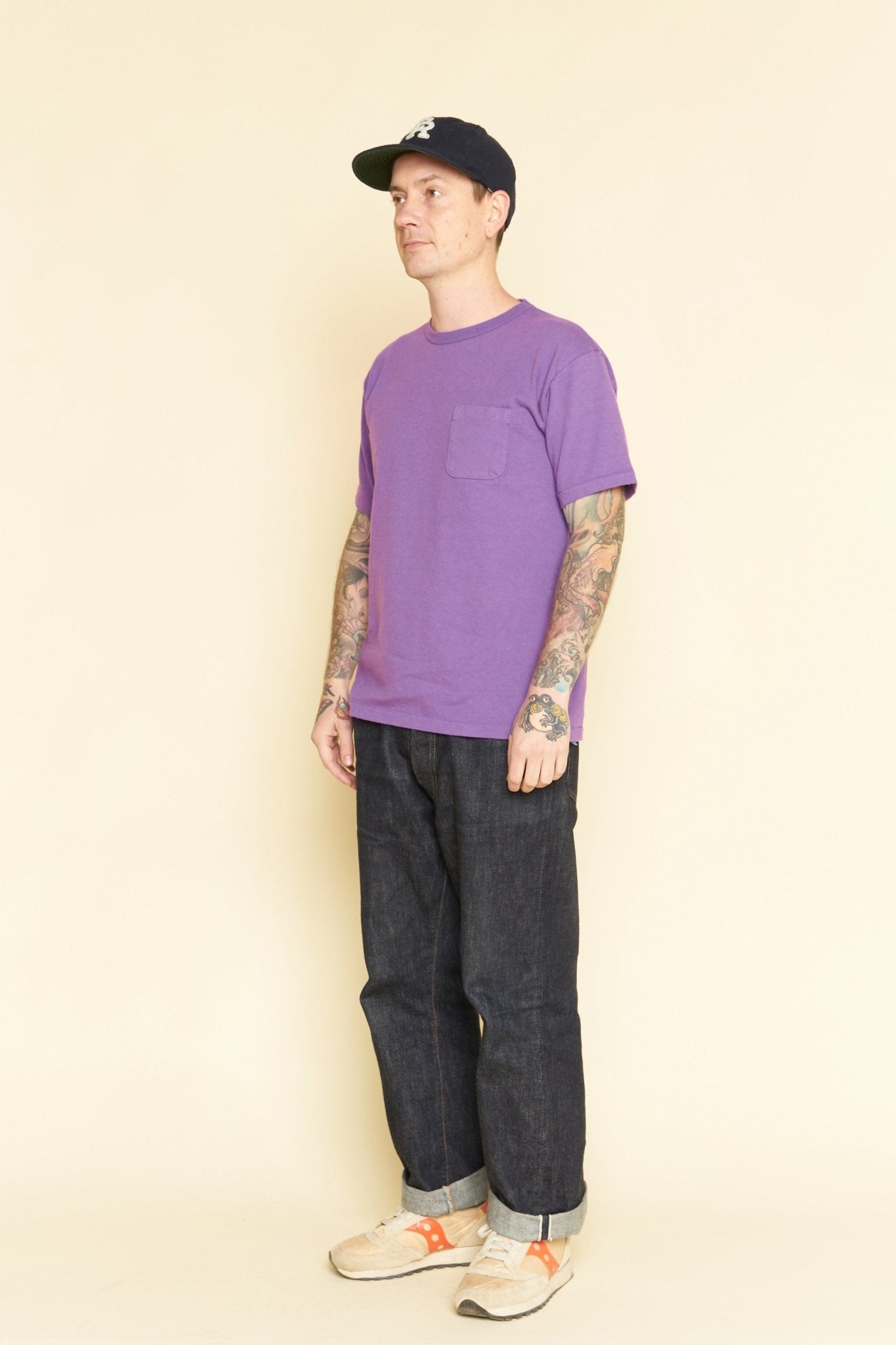 Godspeed Heavyweight Tsuriami 10oz Loopwheel Pocket T-Shirt - Purple -Godspeed - URAHARA