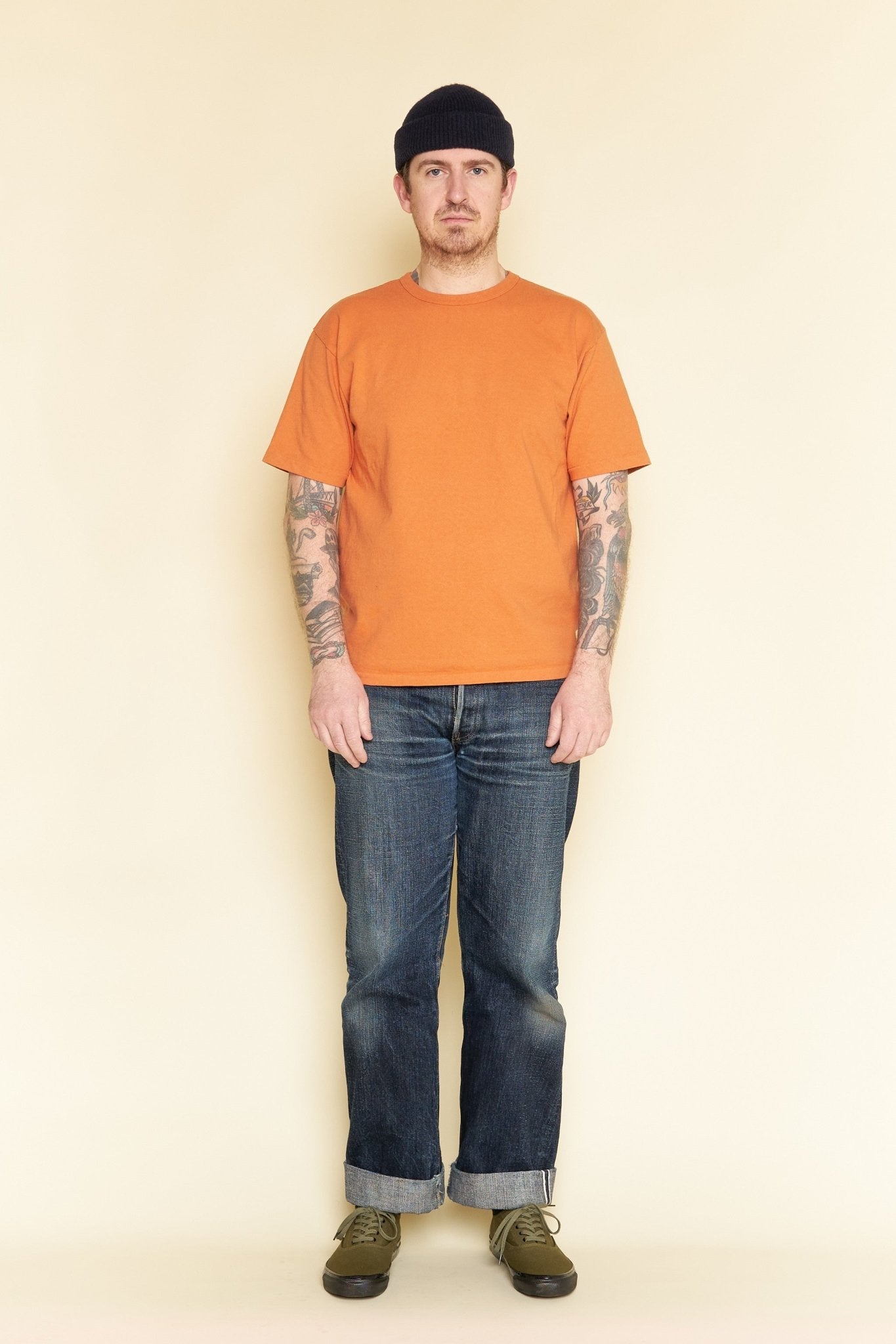 Godspeed Heavyweight Tsuriami 10oz Loopwheel T-Shirt - Orange -Godspeed - URAHARA