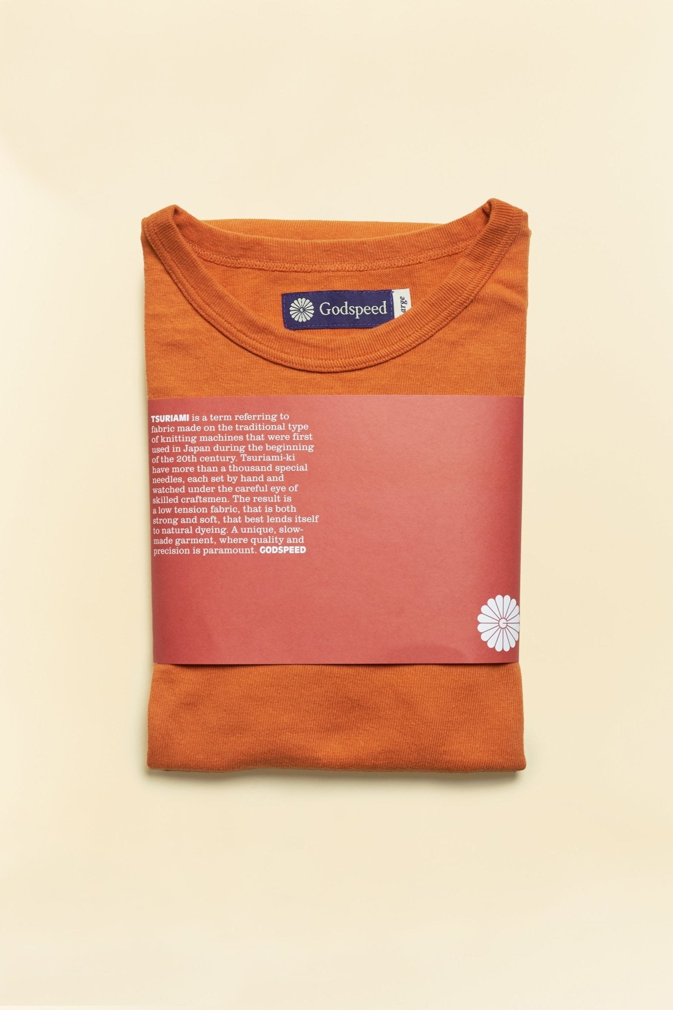 Godspeed Heavyweight Tsuriami 10oz Loopwheel T-Shirt - Orange -Godspeed - URAHARA