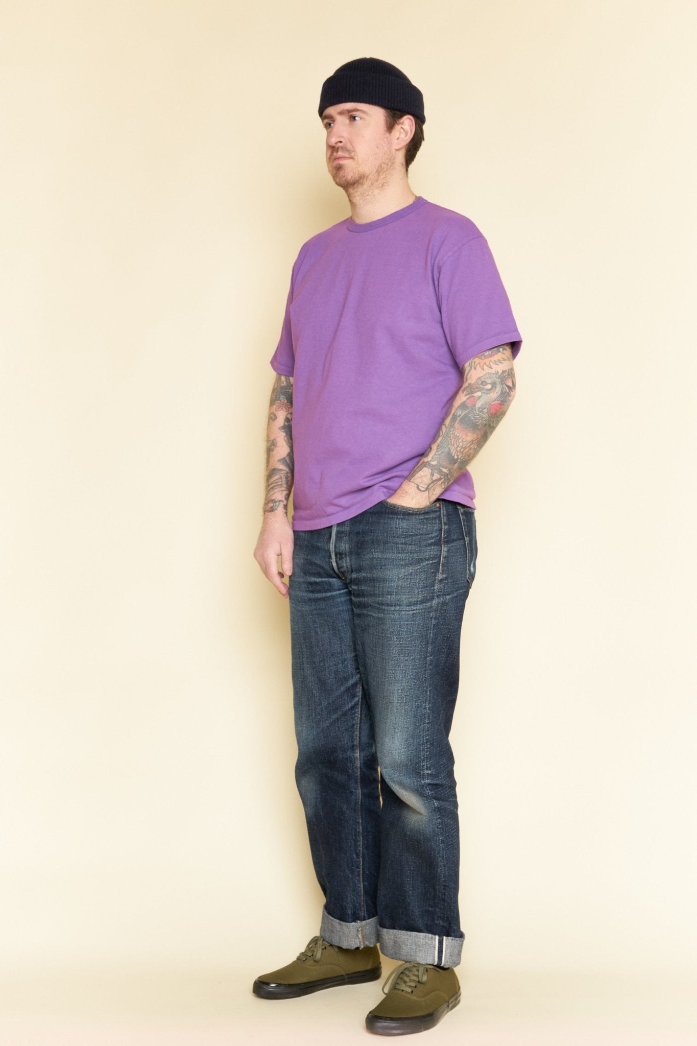 Godspeed Heavyweight Tsuriami 10oz Loopwheel T-Shirt - Purple -Godspeed - URAHARA