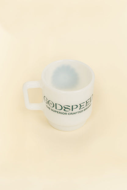 Godspeed Milk Glass 'Perseverance' Stacking Mug - Green -Godspeed - URAHARA