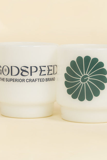 Godspeed Milk Glass 'Perseverance' Stacking Mug - Green -Godspeed - URAHARA