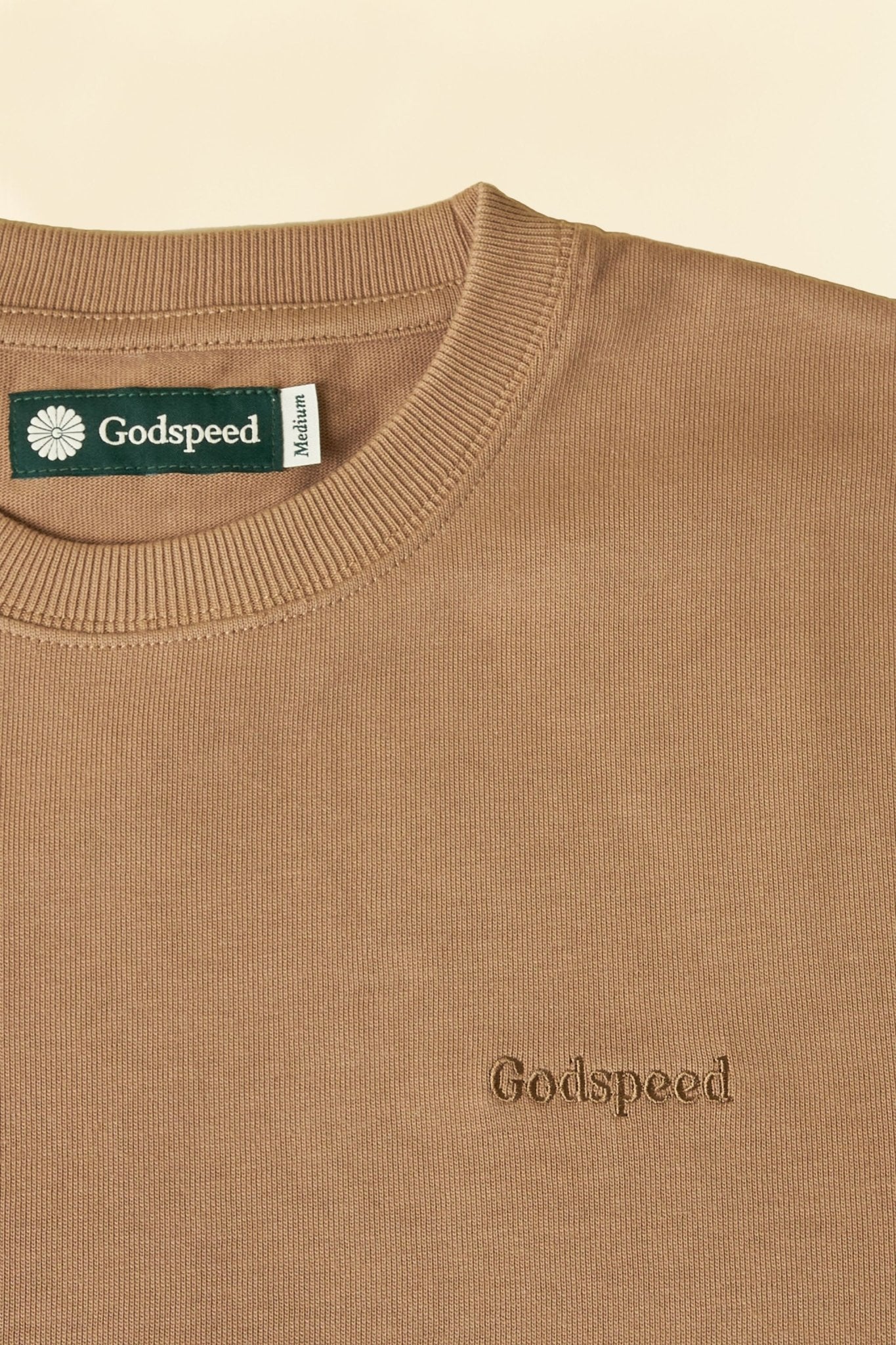 Godspeed Tonal Mini Logo Heavyweight Organic T-Shirt - Brown -Godspeed - URAHARA