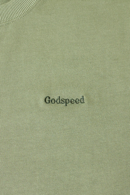 Godspeed Tonal Mini Logo Heavyweight Organic T-Shirt - Green -Godspeed - URAHARA