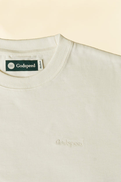 Godspeed Tonal Mini Logo Heavyweight Organic T-Shirt - Natural -Godspeed - URAHARA