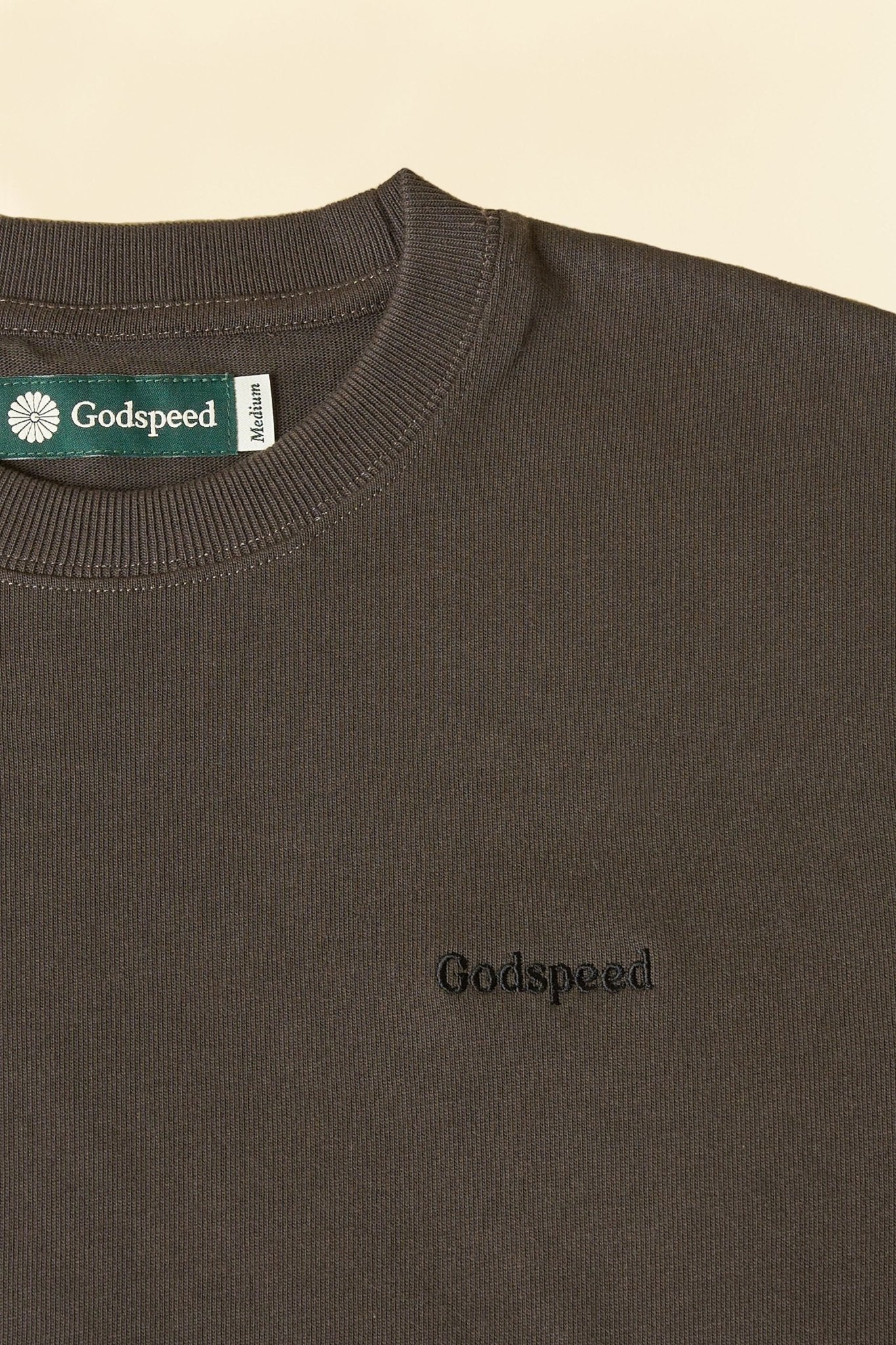 Godspeed Tonal Mini Logo Heavyweight Organic T-Shirt - Vintage Black -Godspeed - URAHARA