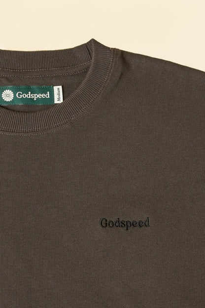 Godspeed Tonal Mini Logo Heavyweight Organic T-Shirt - Vintage Black -Godspeed - URAHARA