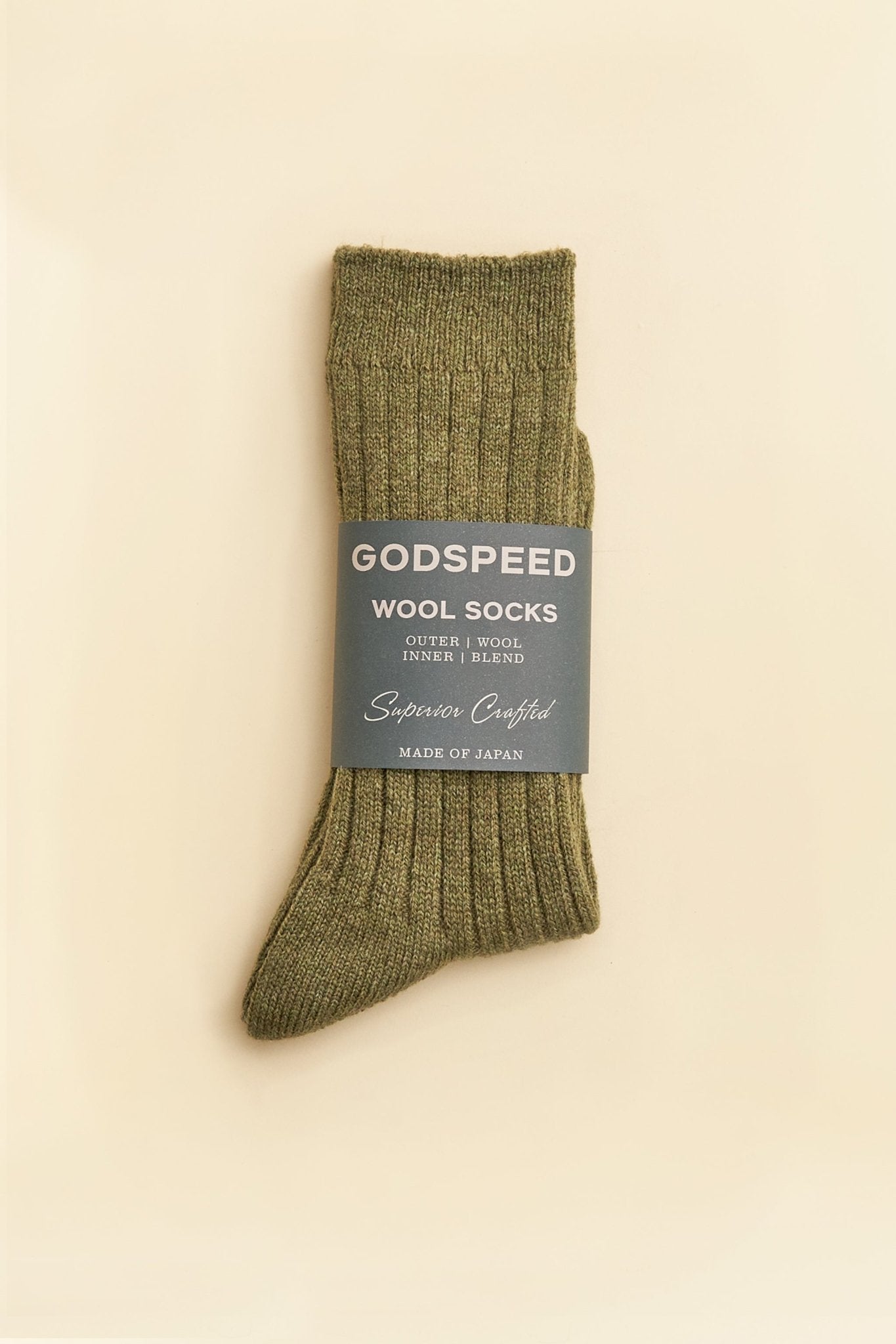 Godspeed Wool Socks - Olive -Godspeed - URAHARA