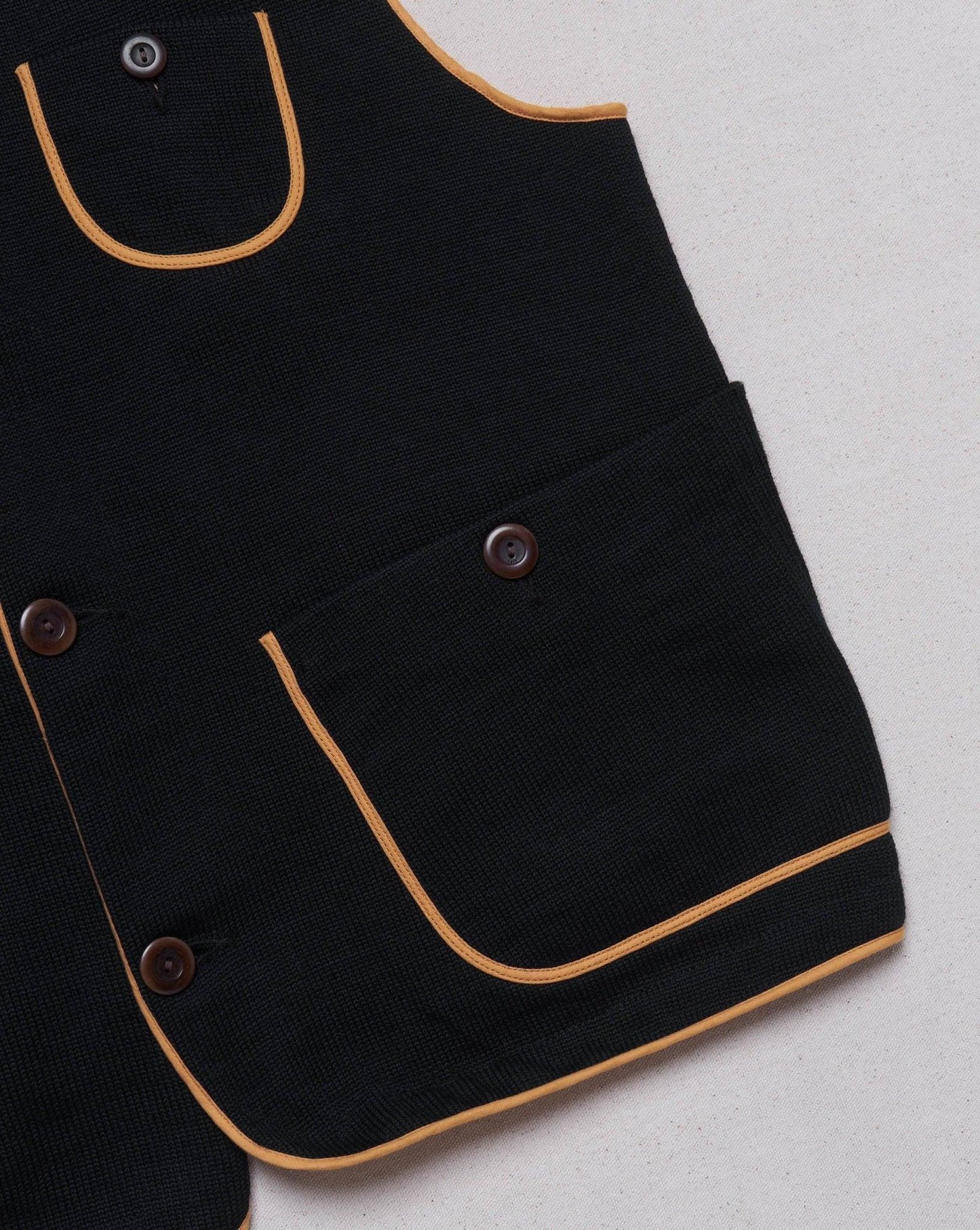 Godspeed x Dehen 1920 'Five Year' Knit Utility Vest - Black / Gold -Godspeed - URAHARA