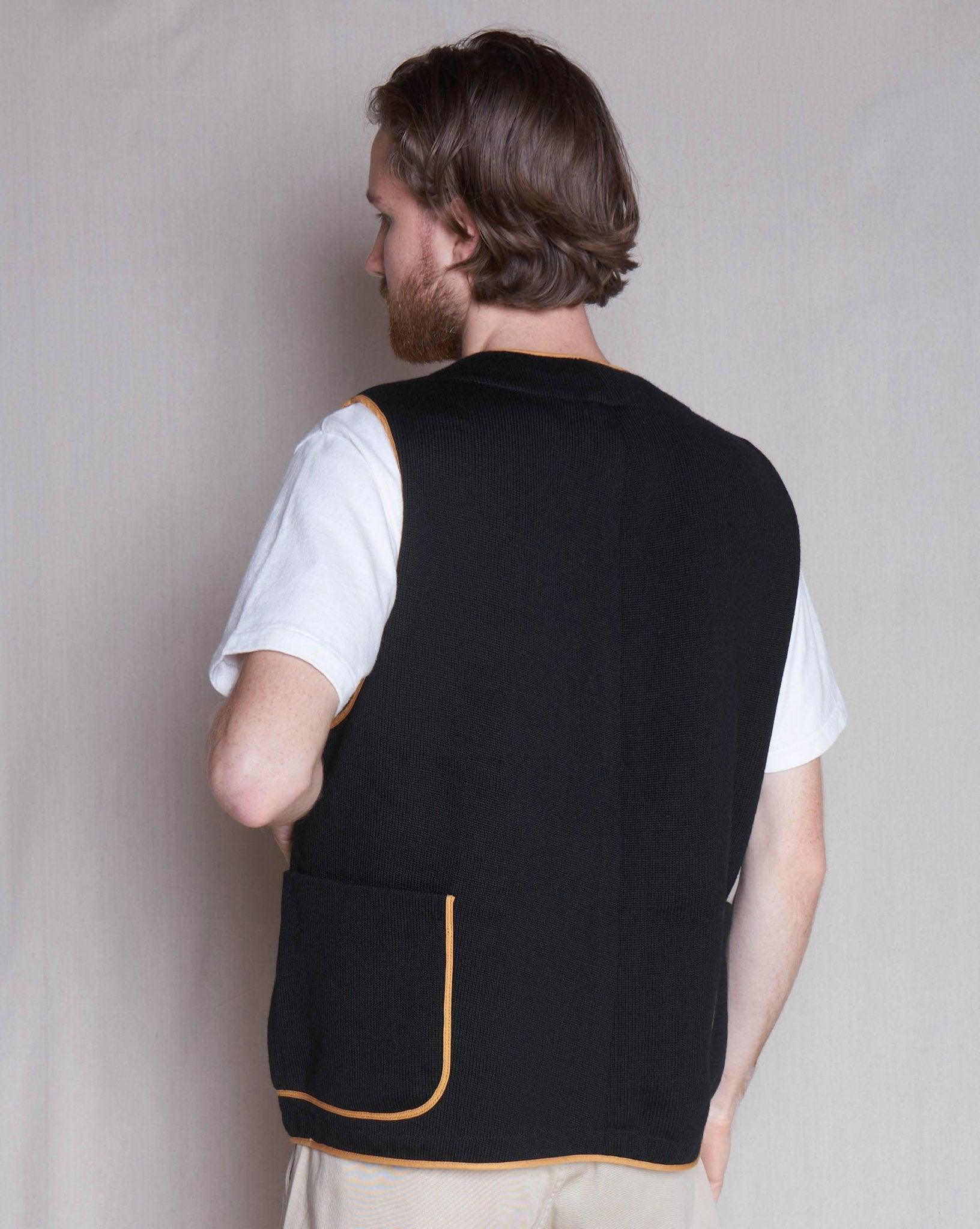 Godspeed x Dehen 1920 'Five Year' Knit Utility Vest - Black / Gold -Godspeed - URAHARA