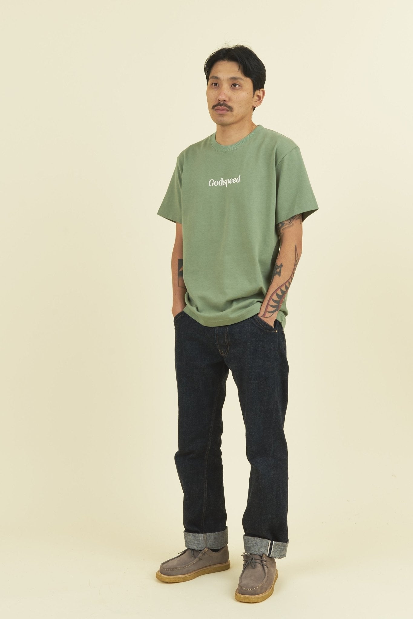 Godspeed 'Zenith' Heavyweight Organic T-Shirt - Green -Godspeed - URAHARA