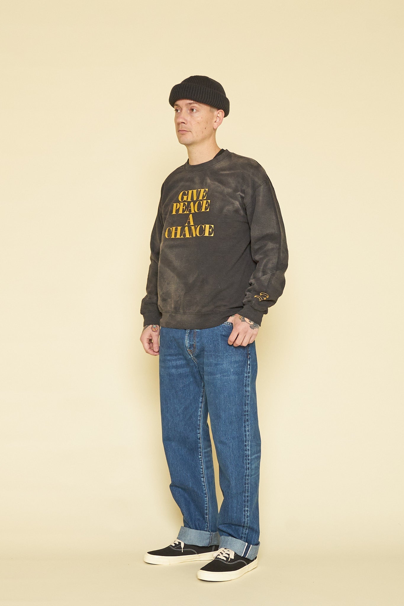 Liberaiders Vintage Wash Crewneck - Black -Liberaiders - URAHARA