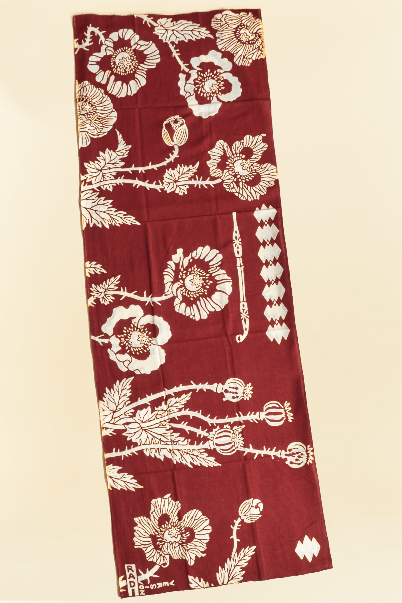 Radiall Badass Flower Bandana - Burgundy -Radiall - URAHARA