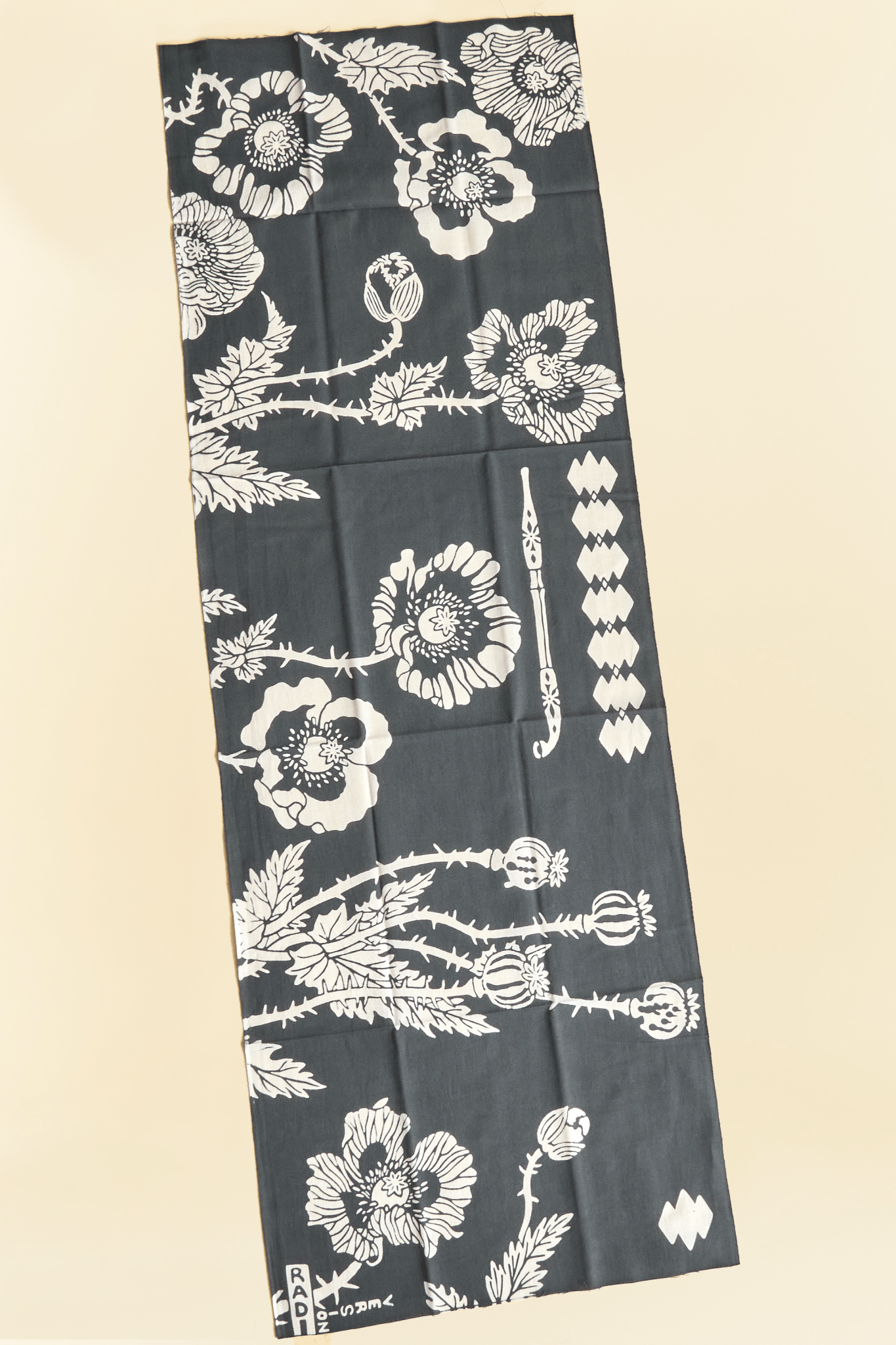 Radiall Badass Flower Bandana - Ink Black -Radiall - URAHARA