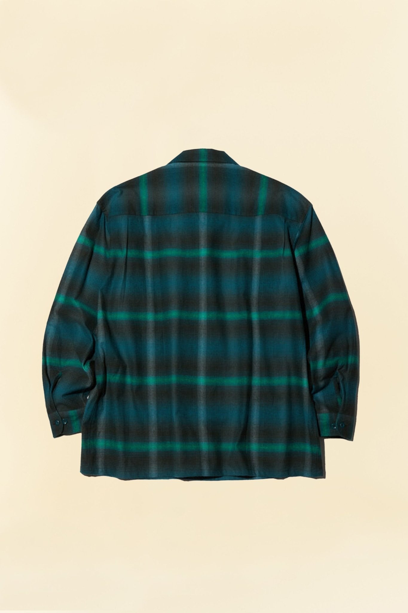 Radiall Boulevard L/S Open Collared Shirt - Bottle Green -Radiall - URAHARA