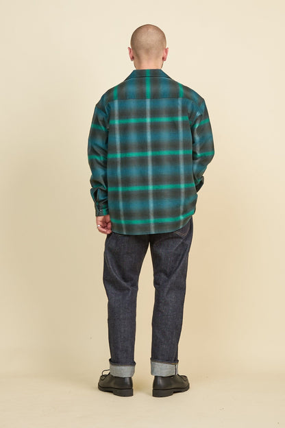 Radiall Boulevard L/S Open Collared Shirt - Bottle Green -Radiall - URAHARA