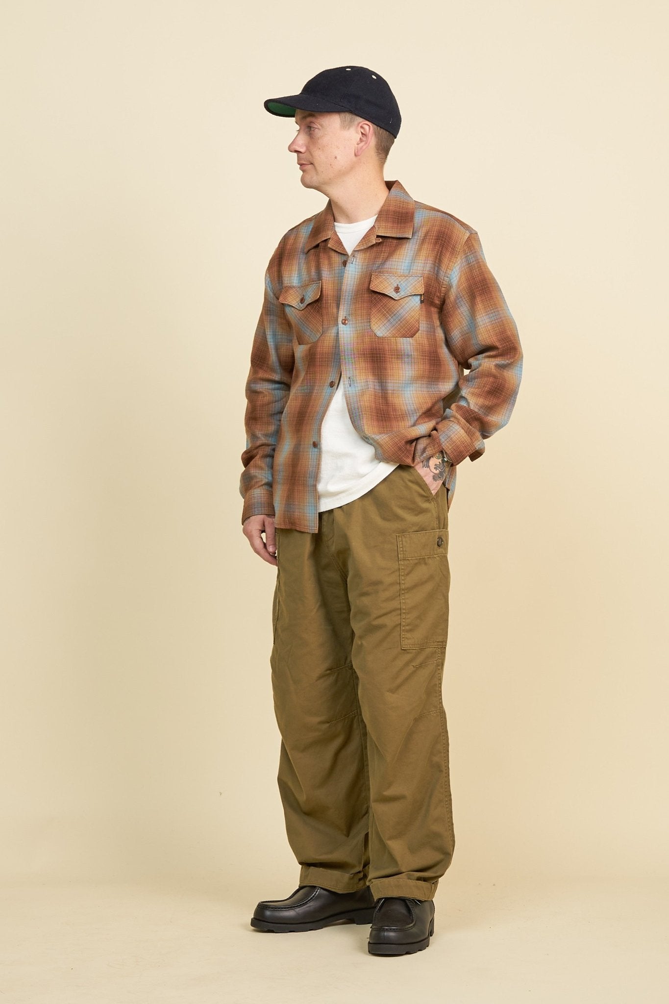 Radiall Clan Wide Fit Cargo Pants - Khaki -Radiall - URAHARA