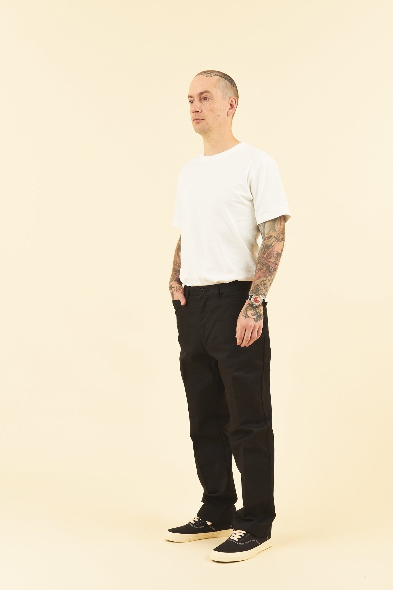 Radiall Frisco Straight Tapered Fit Pants - Black -Radiall - URAHARA