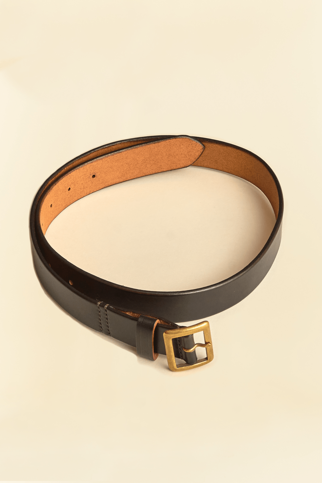 Ragtime Leather 30mm Garrison Belt - Black / Brass -Belafonte - URAHARA