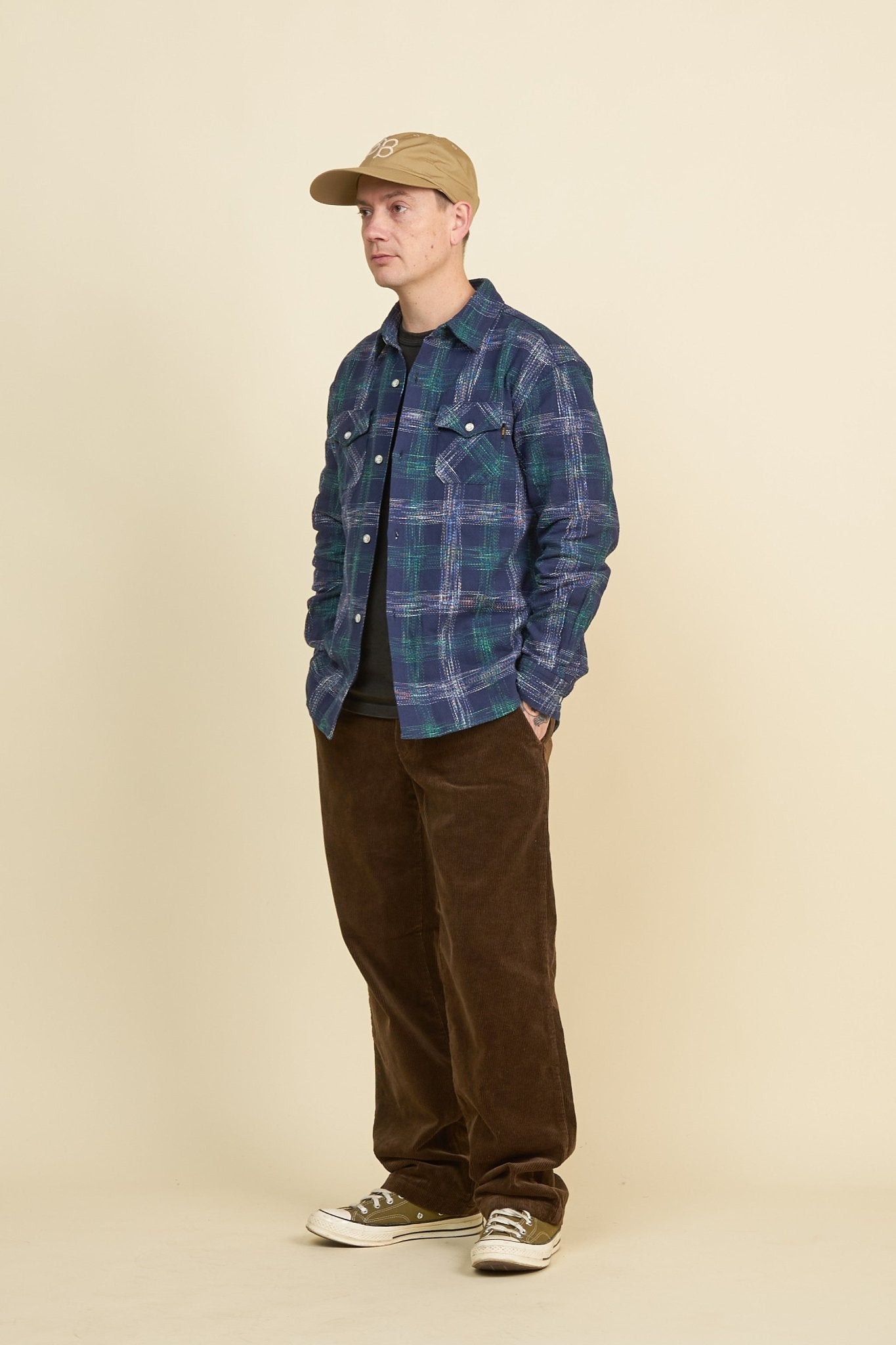 Rats Amundsen Cotton Check Shirt - Blue -Rats - URAHARA