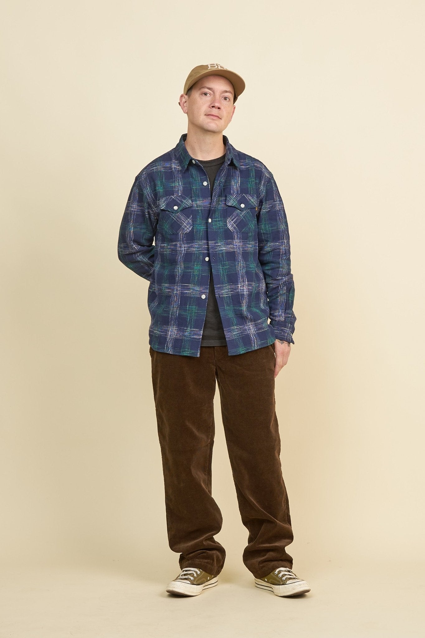 Rats Amundsen Cotton Check Shirt - Blue -Rats - URAHARA