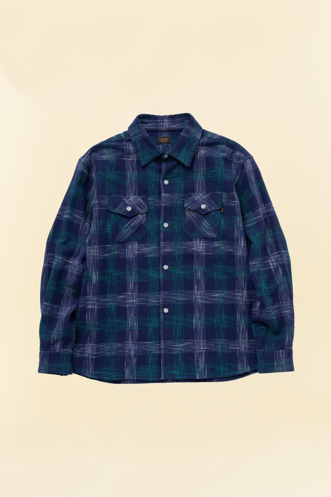 Rats Amundsen Cotton Check Shirt - Blue -Rats - URAHARA