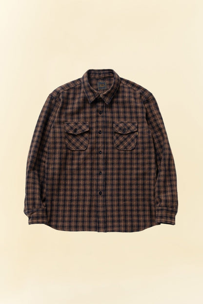 Rats Amundsen Cotton Check Shirt - Brown -Rats - URAHARA