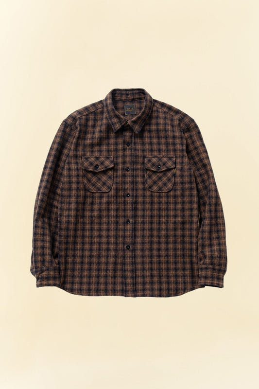 Rats Amundsen Cotton Check Shirt - Brown -Rats - URAHARA