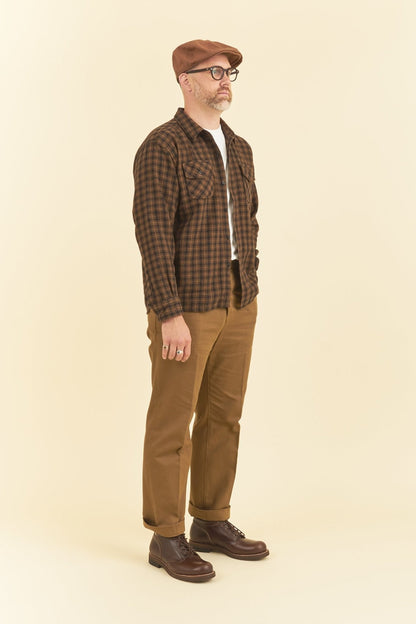 Rats Amundsen Cotton Check Shirt - Brown -Rats - URAHARA