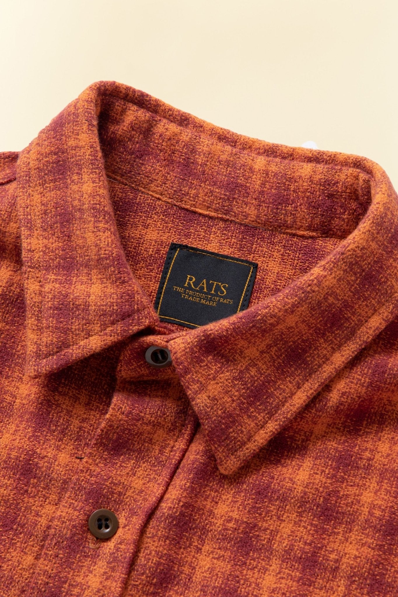 Rats Amundsen Cotton Check Shirt - Burgundy -Rats - URAHARA