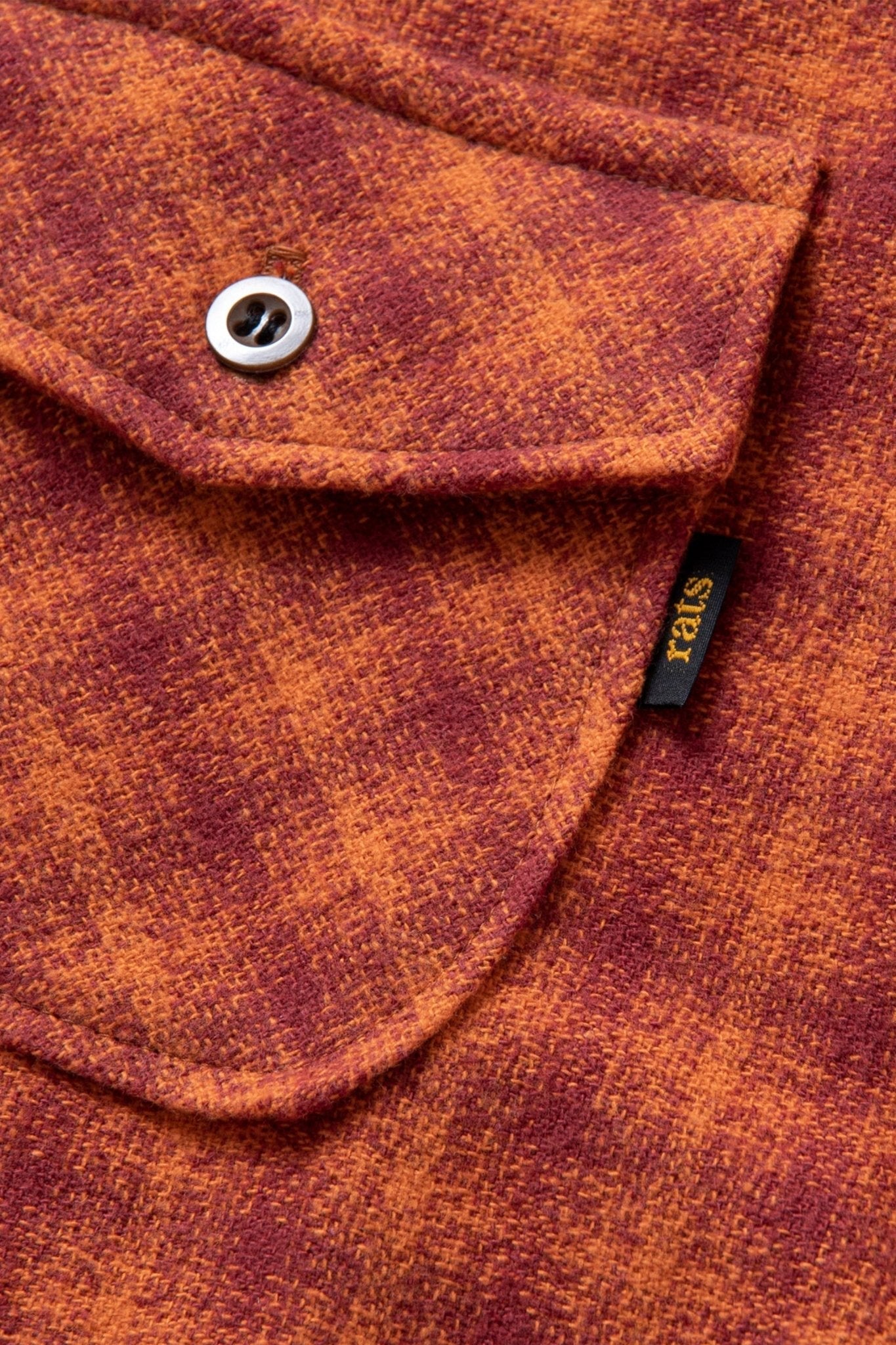 Rats Amundsen Cotton Check Shirt - Burgundy -Rats - URAHARA