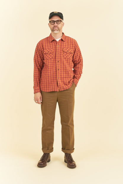 Rats Amundsen Cotton Check Shirt - Burgundy -Rats - URAHARA