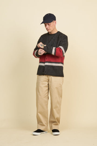 Rats Border Mohair Knit Cardigan - Black -Rats - URAHARA