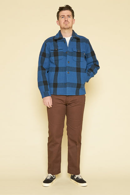 Rats Buffalo Check Shirt Jacket - Blue Check -Rats - URAHARA