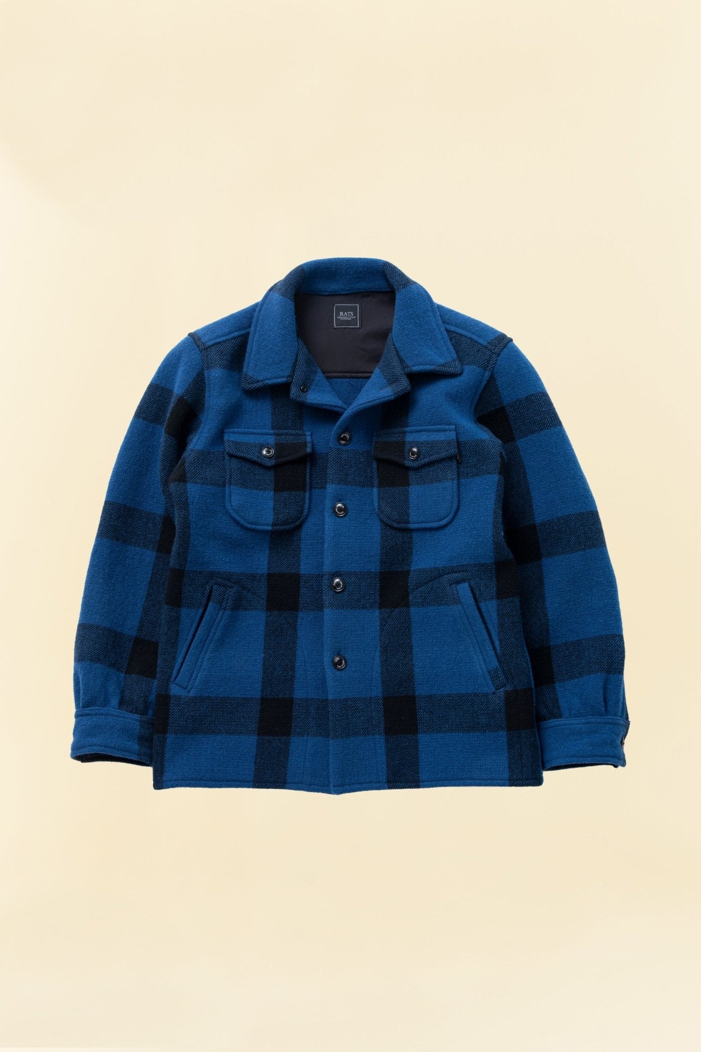 Rats Buffalo Check Shirt Jacket - Blue Check -Rats - URAHARA